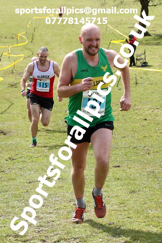 Masters men 2021 NECAA Cross Country Relays, Thornley Farm, Peterlee, Saturday, April 10th. Photo: David T. Hewitson/Sports for All Pics